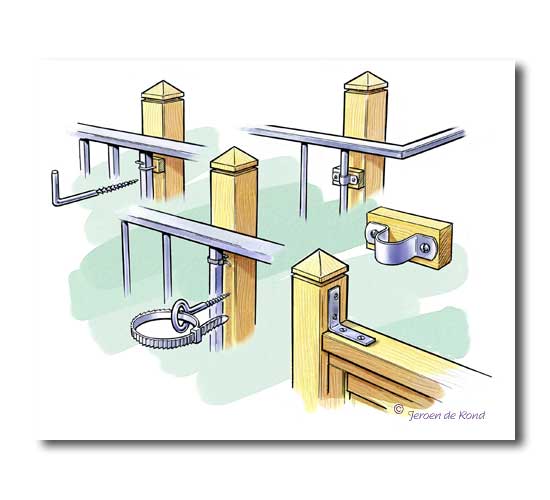bevestiging tuinhout aan balustrade (Topwood)