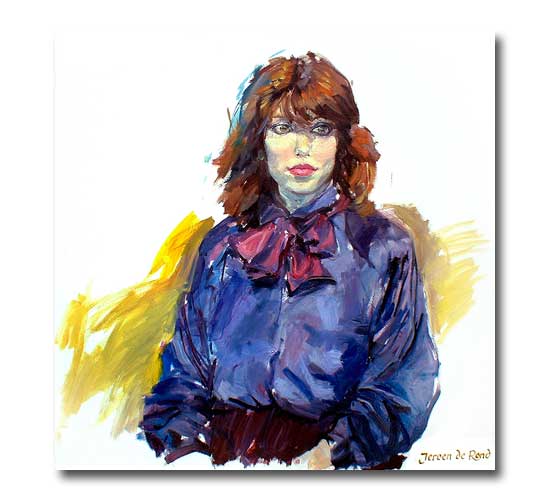 portret Marjo met satijnen strik